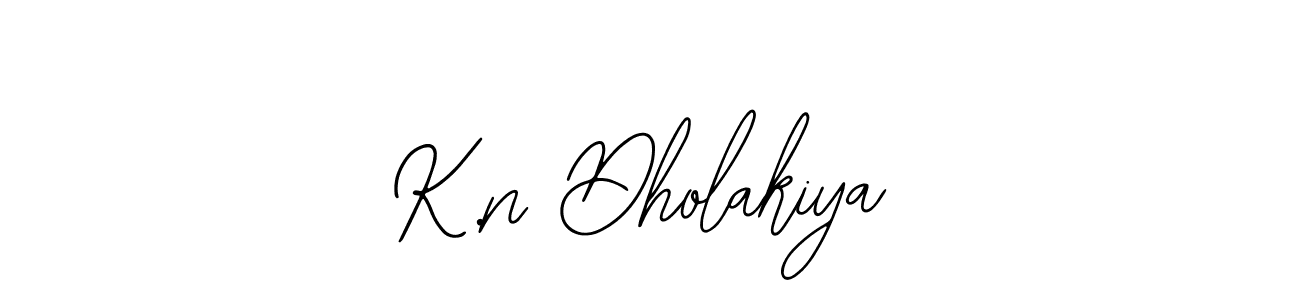 How to make K.n Dholakiya name signature. Use Bearetta-2O07w style for creating short signs online. This is the latest handwritten sign. K.n Dholakiya signature style 12 images and pictures png