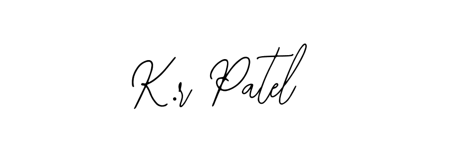 if you are searching for the best signature style for your name K.r Patel. so please give up your signature search. here we have designed multiple signature styles  using Bearetta-2O07w. K.r Patel signature style 12 images and pictures png