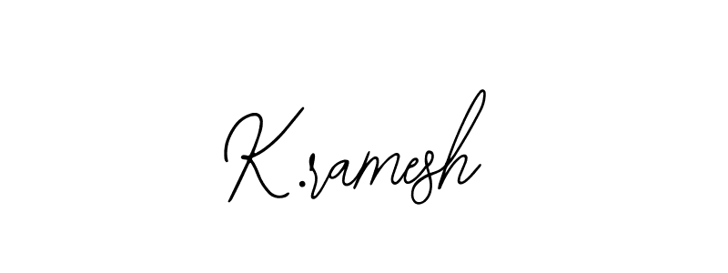 The best way (Bearetta-2O07w) to make a short signature is to pick only two or three words in your name. The name K.ramesh include a total of six letters. For converting this name. K.ramesh signature style 12 images and pictures png