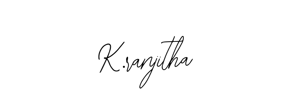 The best way (Bearetta-2O07w) to make a short signature is to pick only two or three words in your name. The name K.ranjitha include a total of six letters. For converting this name. K.ranjitha signature style 12 images and pictures png