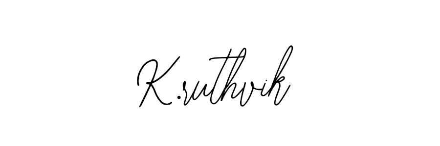 Also You can easily find your signature by using the search form. We will create K.ruthvik name handwritten signature images for you free of cost using Bearetta-2O07w sign style. K.ruthvik signature style 12 images and pictures png