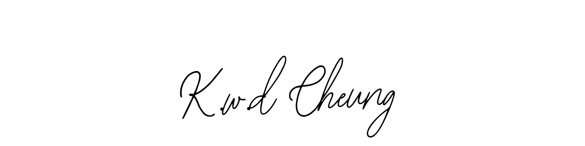 How to make K.w.d Cheung name signature. Use Bearetta-2O07w style for creating short signs online. This is the latest handwritten sign. K.w.d Cheung signature style 12 images and pictures png