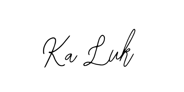 How to make Ka Luk name signature. Use Bearetta-2O07w style for creating short signs online. This is the latest handwritten sign. Ka Luk signature style 12 images and pictures png