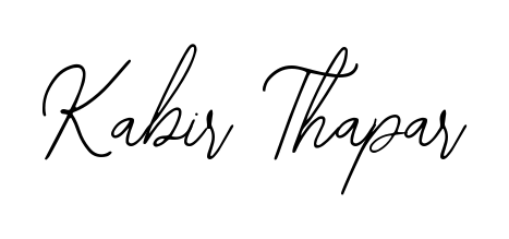 A modern signature idea for name Kabir Thapar using Bearetta-2O07w font. Clean strokes and elegant curves make it stand out instantly. Kabir Thapar signature style 12 images and pictures png