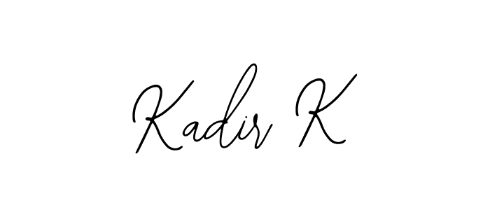 The best way (Bearetta-2O07w) to make a short signature is to pick only two or three words in your name. The name Kadir K include a total of six letters. For converting this name. Kadir K signature style 12 images and pictures png
