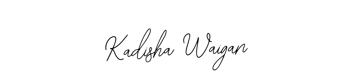 The best way (Bearetta-2O07w) to make a short signature is to pick only two or three words in your name. The name Kadisha Waigan include a total of six letters. For converting this name. Kadisha Waigan signature style 12 images and pictures png
