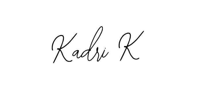 The best way (Bearetta-2O07w) to make a short signature is to pick only two or three words in your name. The name Kadri K include a total of six letters. For converting this name. Kadri K signature style 12 images and pictures png