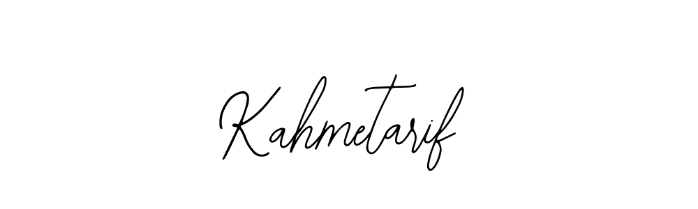 Design your own signature with our free online signature maker. With this signature software, you can create a handwritten (Bearetta-2O07w) signature for name Kahmetarif. Kahmetarif signature style 12 images and pictures png