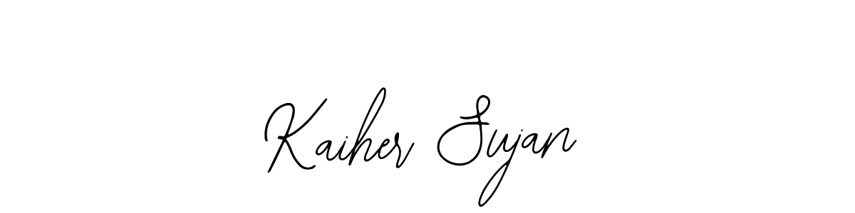 You should practise on your own different ways (Bearetta-2O07w) to write your name (Kaiher Sujan) in signature. don't let someone else do it for you. Kaiher Sujan signature style 12 images and pictures png