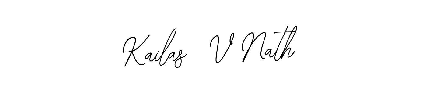 The best way (Bearetta-2O07w) to make a short signature is to pick only two or three words in your name. The name Kailas  V Nath include a total of six letters. For converting this name. Kailas  V Nath signature style 12 images and pictures png