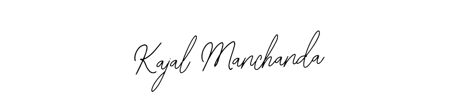 You should practise on your own different ways (Bearetta-2O07w) to write your name (Kajal Manchanda) in signature. don't let someone else do it for you. Kajal Manchanda signature style 12 images and pictures png