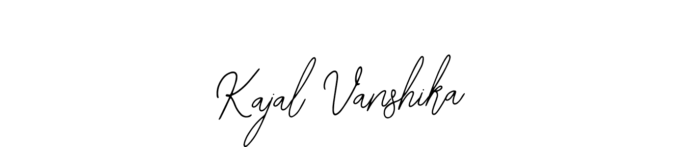 Also You can easily find your signature by using the search form. We will create Kajal Vanshika name handwritten signature images for you free of cost using Bearetta-2O07w sign style. Kajal Vanshika signature style 12 images and pictures png