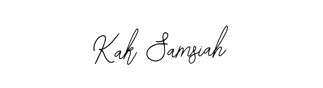 Design your own signature with our free online signature maker. With this signature software, you can create a handwritten (Bearetta-2O07w) signature for name Kak Samsiah. Kak Samsiah signature style 12 images and pictures png