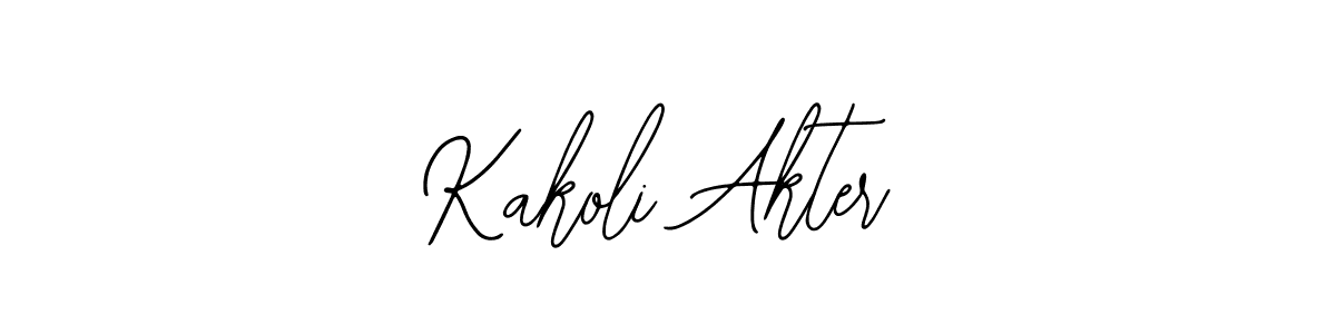 How to make Kakoli Akter name signature. Use Bearetta-2O07w style for creating short signs online. This is the latest handwritten sign. Kakoli Akter signature style 12 images and pictures png