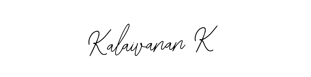 The best way (Bearetta-2O07w) to make a short signature is to pick only two or three words in your name. The name Kalaivanan K include a total of six letters. For converting this name. Kalaivanan K signature style 12 images and pictures png