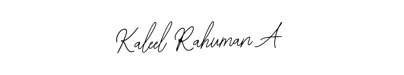 if you are searching for the best signature style for your name Kaleel Rahuman A. so please give up your signature search. here we have designed multiple signature styles  using Bearetta-2O07w. Kaleel Rahuman A signature style 12 images and pictures png