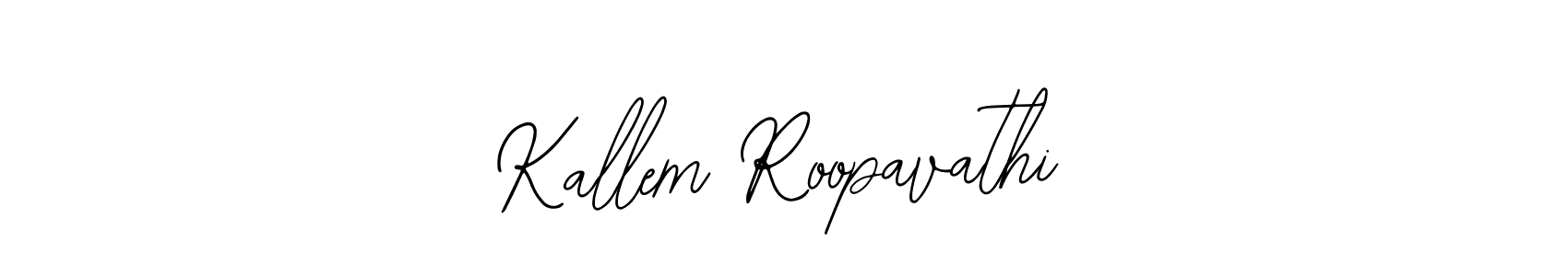 The best way (Bearetta-2O07w) to make a short signature is to pick only two or three words in your name. The name Kallem Roopavathi include a total of six letters. For converting this name. Kallem Roopavathi signature style 12 images and pictures png