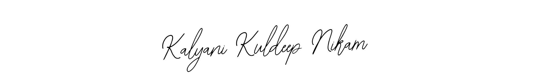 if you are searching for the best signature style for your name Kalyani Kuldeep Nikam. so please give up your signature search. here we have designed multiple signature styles  using Bearetta-2O07w. Kalyani Kuldeep Nikam signature style 12 images and pictures png