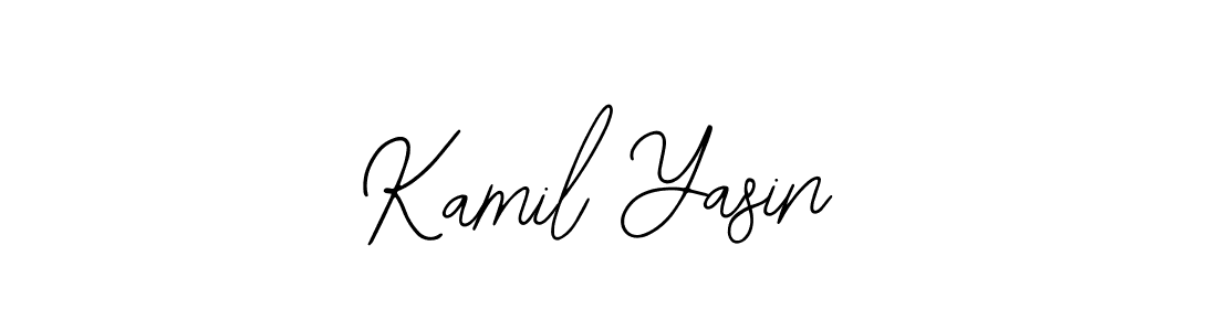 You should practise on your own different ways (Bearetta-2O07w) to write your name (Kamil Yasin) in signature. don't let someone else do it for you. Kamil Yasin signature style 12 images and pictures png
