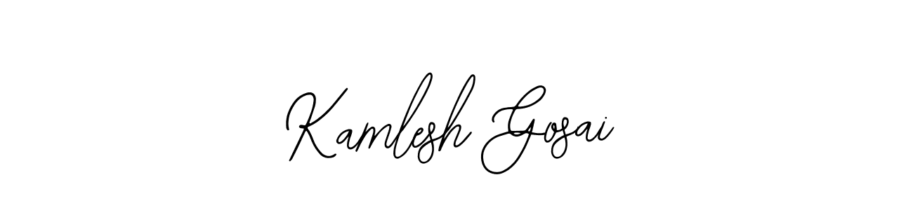 Bearetta-2O07w is a professional signature style that is perfect for those who want to add a touch of class to their signature. It is also a great choice for those who want to make their signature more unique. Get Kamlesh Gosai name to fancy signature for free. Kamlesh Gosai signature style 12 images and pictures png