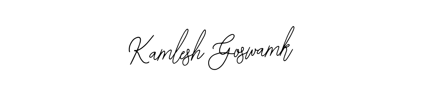 You can use this online signature creator to create a handwritten signature for the name Kamlesh Goswamk. This is the best online autograph maker. Kamlesh Goswamk signature style 12 images and pictures png