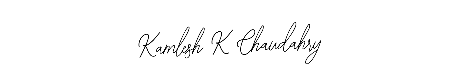 How to make Kamlesh K Chaudahry name signature. Use Bearetta-2O07w style for creating short signs online. This is the latest handwritten sign. Kamlesh K Chaudahry signature style 12 images and pictures png