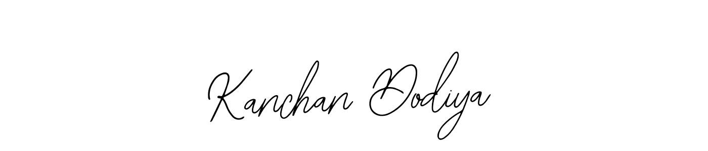 You should practise on your own different ways (Bearetta-2O07w) to write your name (Kanchan Dodiya) in signature. don't let someone else do it for you. Kanchan Dodiya signature style 12 images and pictures png