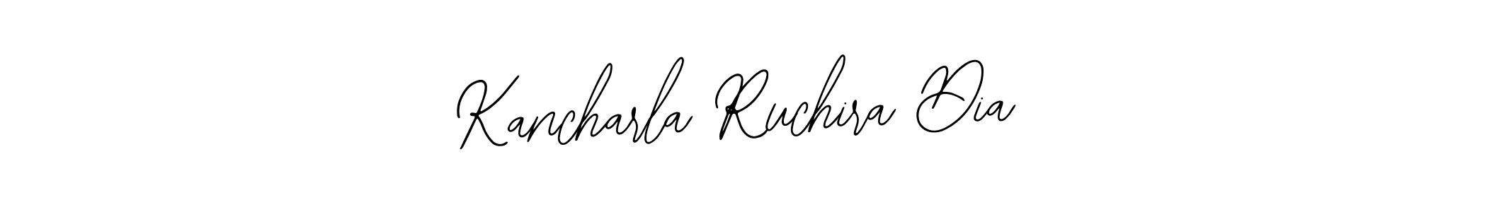 You should practise on your own different ways (Bearetta-2O07w) to write your name (Kancharla Ruchira Dia) in signature. don't let someone else do it for you. Kancharla Ruchira Dia signature style 12 images and pictures png