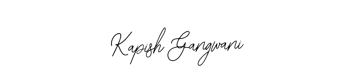 if you are searching for the best signature style for your name Kapish Gangwani. so please give up your signature search. here we have designed multiple signature styles  using Bearetta-2O07w. Kapish Gangwani signature style 12 images and pictures png