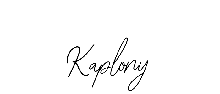 The best way (Bearetta-2O07w) to make a short signature is to pick only two or three words in your name. The name Kaplony include a total of six letters. For converting this name. Kaplony signature style 12 images and pictures png