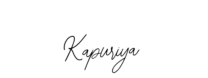 Design your own signature with our free online signature maker. With this signature software, you can create a handwritten (Bearetta-2O07w) signature for name Kapuriya. Kapuriya signature style 12 images and pictures png