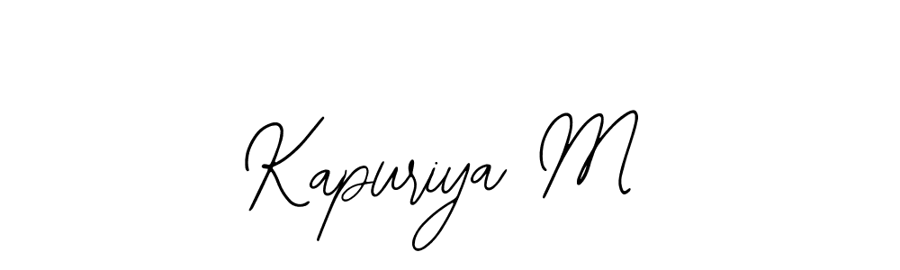 Bearetta-2O07w is a professional signature style that is perfect for those who want to add a touch of class to their signature. It is also a great choice for those who want to make their signature more unique. Get Kapuriya M name to fancy signature for free. Kapuriya M signature style 12 images and pictures png