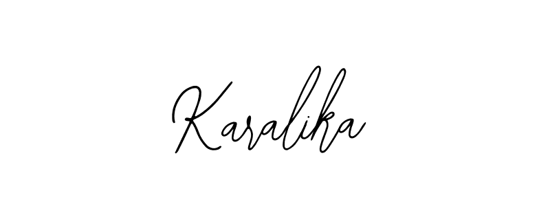 Use a signature maker to create a handwritten signature online. With this signature software, you can design (Bearetta-2O07w) your own signature for name Karalika. Karalika signature style 12 images and pictures png