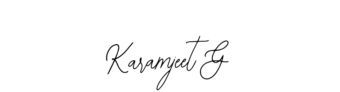 Use a signature maker to create a handwritten signature online. With this signature software, you can design (Bearetta-2O07w) your own signature for name Karamjeet G. Karamjeet G signature style 12 images and pictures png