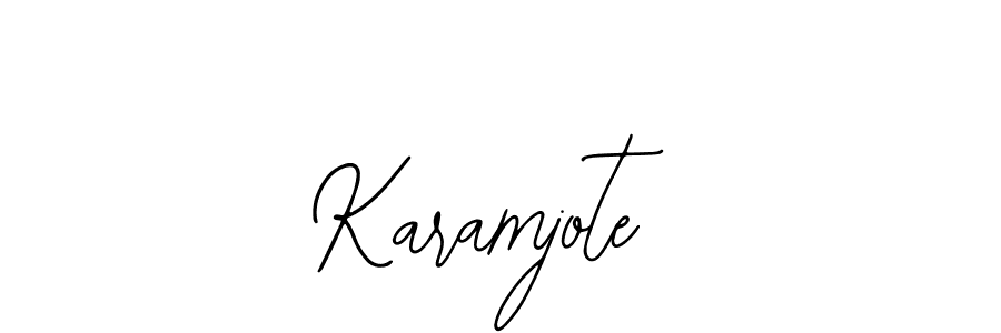 Use a signature maker to create a handwritten signature online. With this signature software, you can design (Bearetta-2O07w) your own signature for name Karamjote. Karamjote signature style 12 images and pictures png