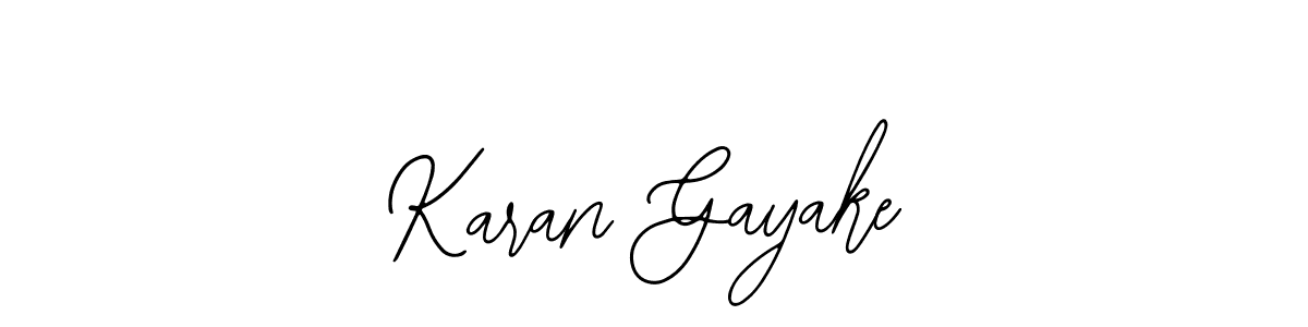 Use a signature maker to create a handwritten signature online. With this signature software, you can design (Bearetta-2O07w) your own signature for name Karan Gayake. Karan Gayake signature style 12 images and pictures png