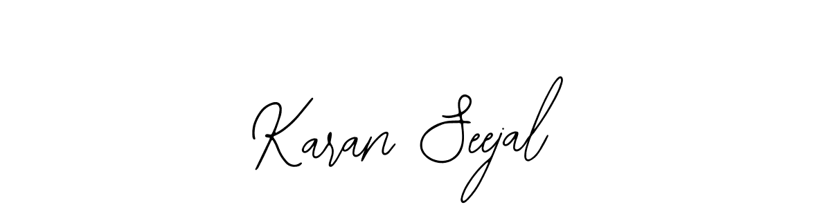 Bearetta-2O07w is a professional signature style that is perfect for those who want to add a touch of class to their signature. It is also a great choice for those who want to make their signature more unique. Get Karan Seejal name to fancy signature for free. Karan Seejal signature style 12 images and pictures png