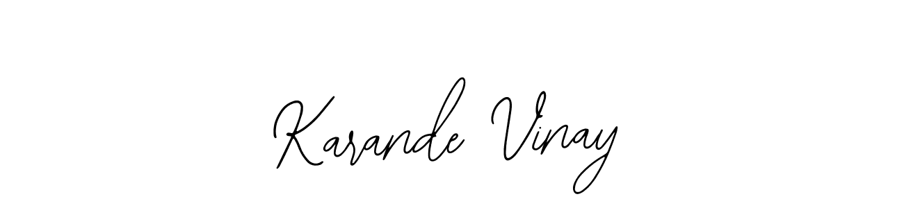 The best way (Bearetta-2O07w) to make a short signature is to pick only two or three words in your name. The name Karande Vinay include a total of six letters. For converting this name. Karande Vinay signature style 12 images and pictures png