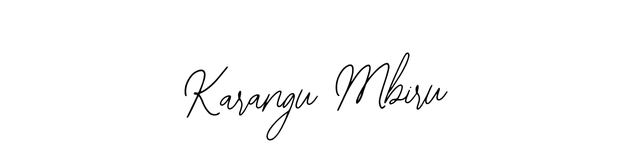 if you are searching for the best signature style for your name Karangu Mbiru. so please give up your signature search. here we have designed multiple signature styles  using Bearetta-2O07w. Karangu Mbiru signature style 12 images and pictures png