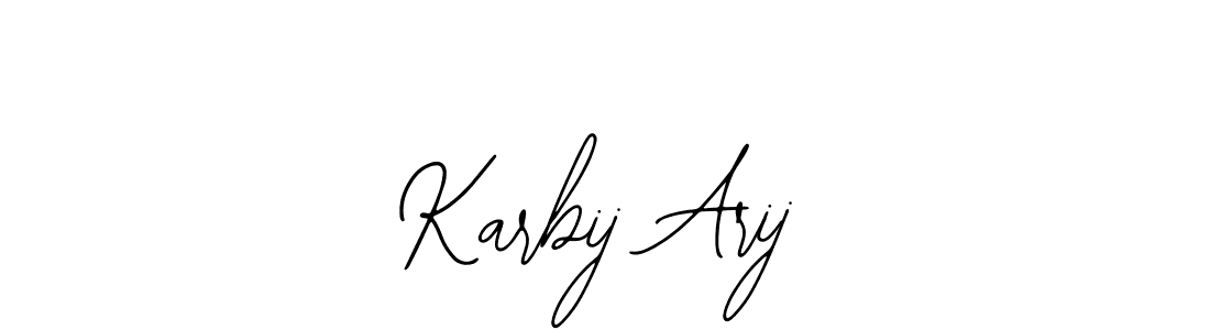 Use a signature maker to create a handwritten signature online. With this signature software, you can design (Bearetta-2O07w) your own signature for name Karbij Arij. Karbij Arij signature style 12 images and pictures png