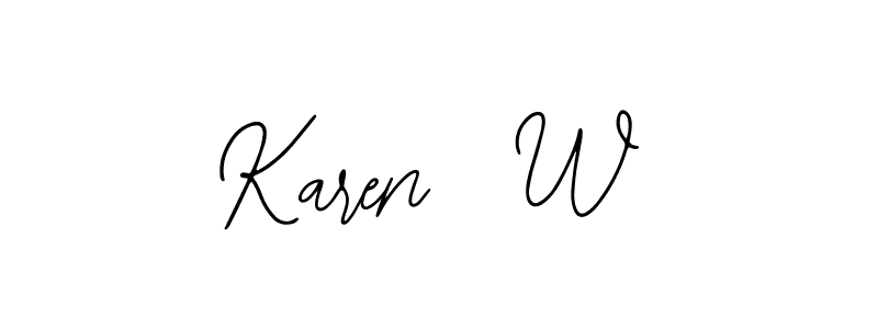 Make a beautiful signature design for name Karen  W. With this signature (Bearetta-2O07w) style, you can create a handwritten signature for free. Karen  W signature style 12 images and pictures png