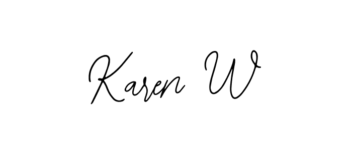 if you are searching for the best signature style for your name Karen W. so please give up your signature search. here we have designed multiple signature styles  using Bearetta-2O07w. Karen W signature style 12 images and pictures png