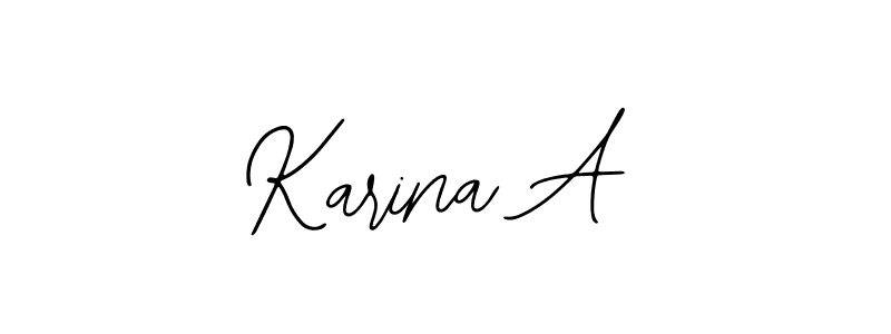 How to make Karina A name signature. Use Bearetta-2O07w style for creating short signs online. This is the latest handwritten sign. Karina A signature style 12 images and pictures png