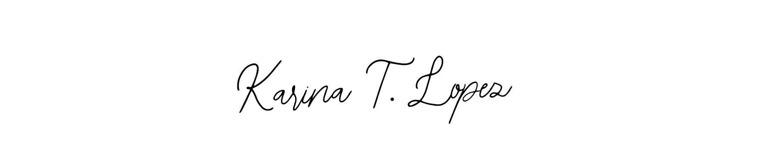 Similarly Bearetta-2O07w is the best handwritten signature design. Signature creator online .You can use it as an online autograph creator for name Karina T. Lopez. Karina T. Lopez signature style 12 images and pictures png