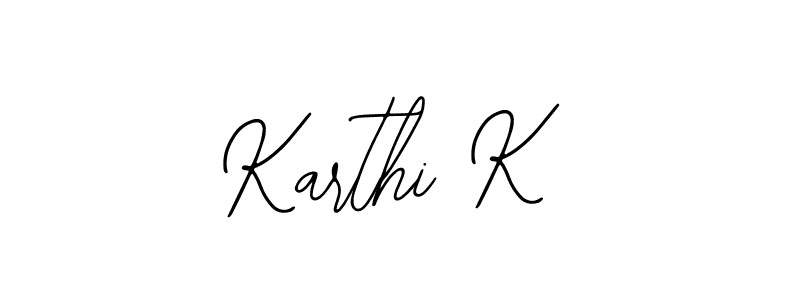 The best way (Bearetta-2O07w) to make a short signature is to pick only two or three words in your name. The name Karthi K include a total of six letters. For converting this name. Karthi K signature style 12 images and pictures png