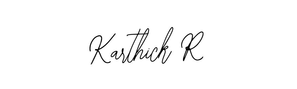 The best way (Bearetta-2O07w) to make a short signature is to pick only two or three words in your name. The name Karthick R include a total of six letters. For converting this name. Karthick R signature style 12 images and pictures png
