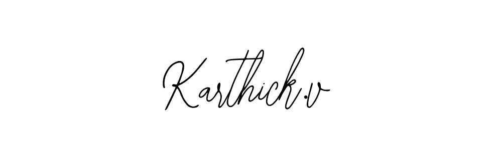 Design your own signature with our free online signature maker. With this signature software, you can create a handwritten (Bearetta-2O07w) signature for name Karthick.v. Karthick.v signature style 12 images and pictures png