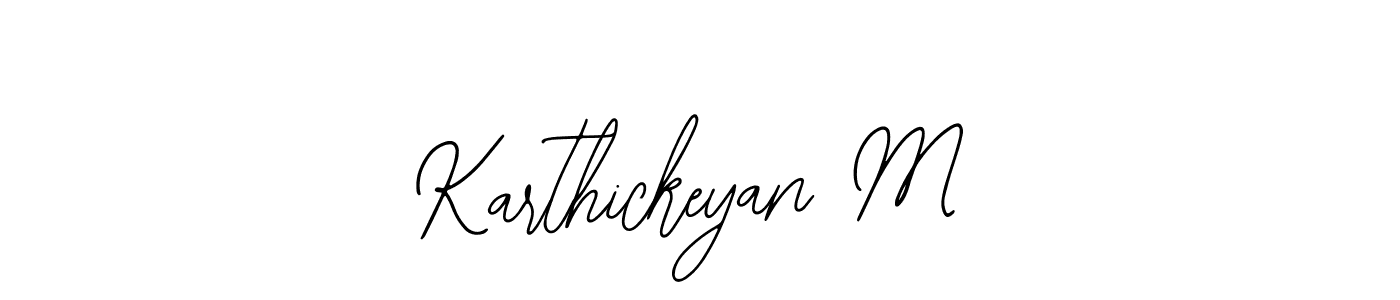 Use a signature maker to create a handwritten signature online. With this signature software, you can design (Bearetta-2O07w) your own signature for name Karthickeyan M. Karthickeyan M signature style 12 images and pictures png