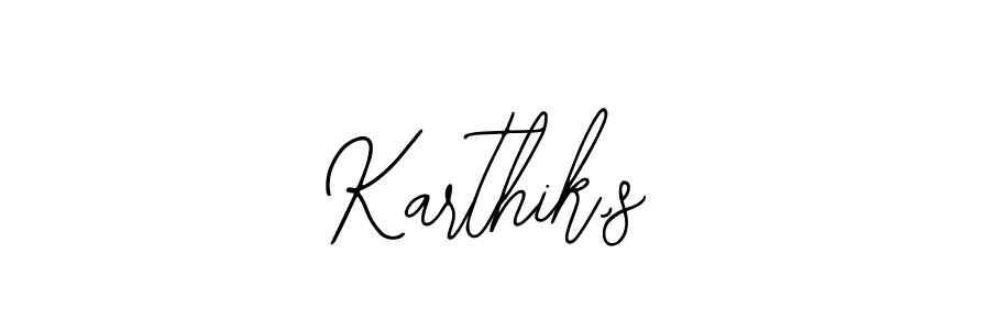 Use a signature maker to create a handwritten signature online. With this signature software, you can design (Bearetta-2O07w) your own signature for name Karthik,s. Karthik,s signature style 12 images and pictures png