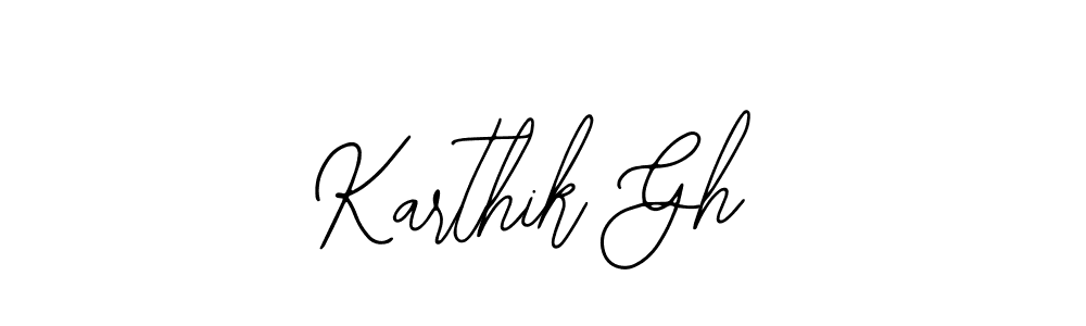How to make Karthik Gh name signature. Use Bearetta-2O07w style for creating short signs online. This is the latest handwritten sign. Karthik Gh signature style 12 images and pictures png
